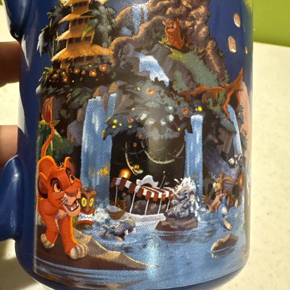 Walt Disney World Parks Blue Mug Little Mermaid, Tangled, Snow White Icons Rides - Picture 2 of 14